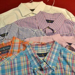 Lot of six Men's Ralph Lauren Polo dress shirts